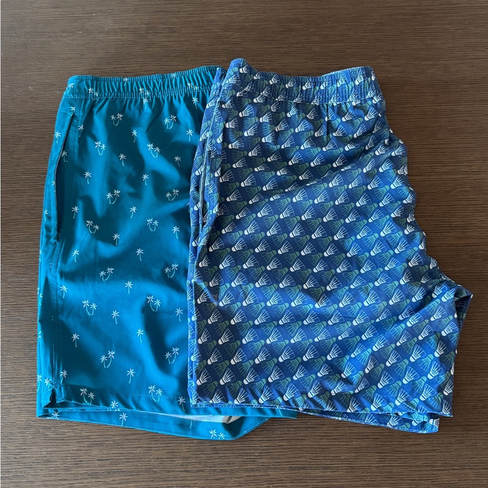 Bonobos 7” Patterned Swim Shorts Set - Turquoise & Royal Blue